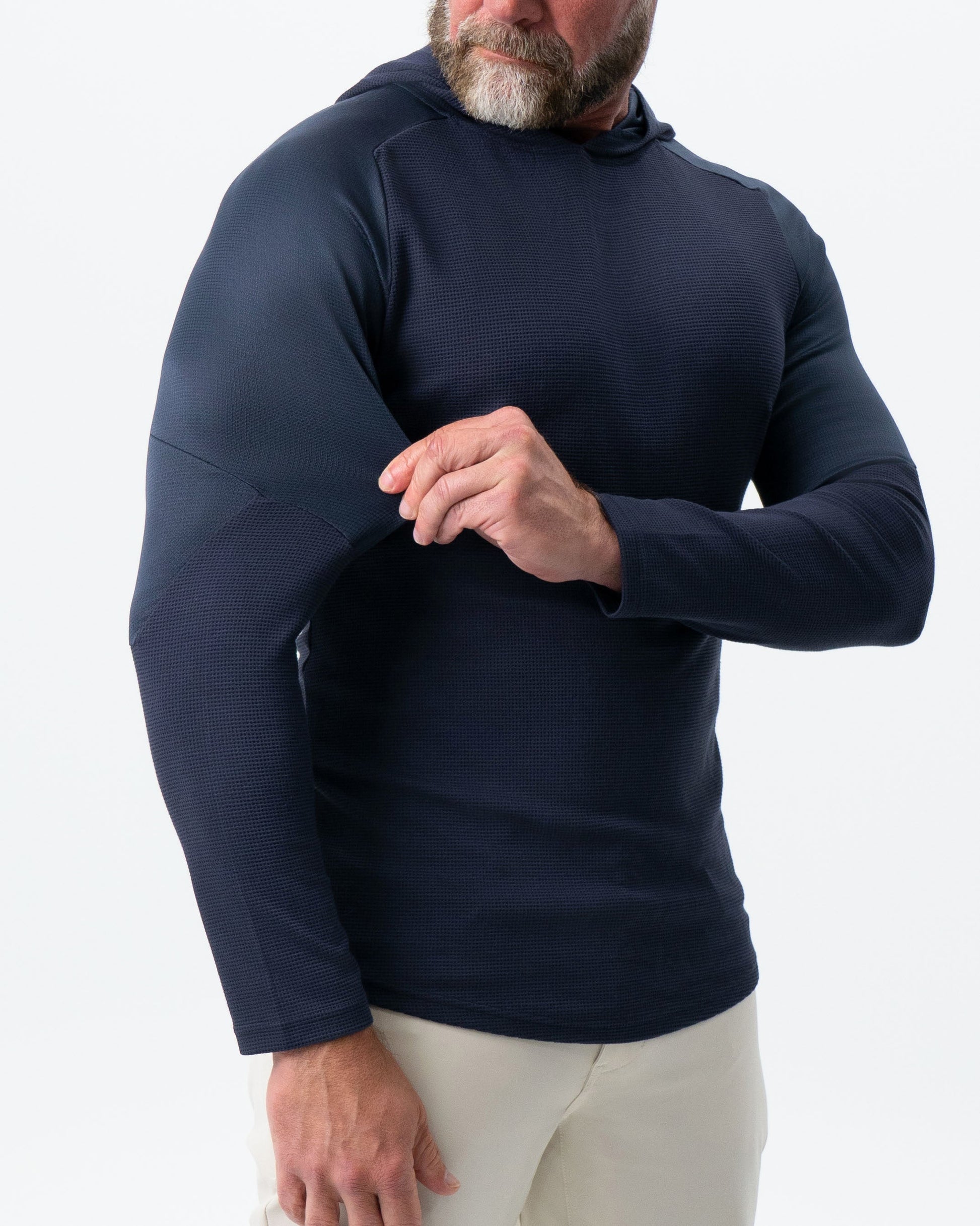 State & Liberty Waffle Knit Hoodie - Navy
