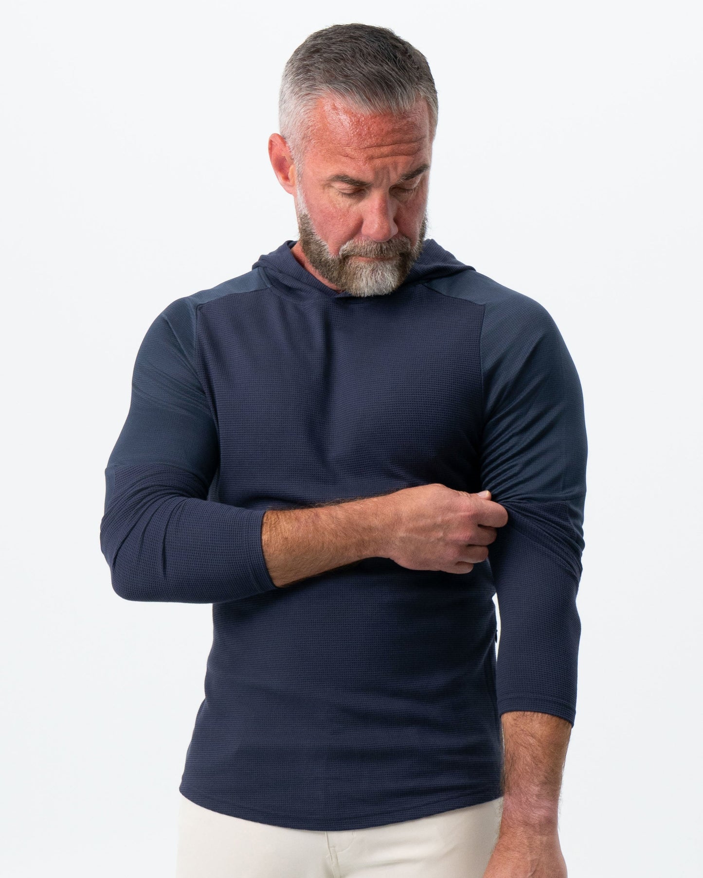 State & Liberty Waffle Knit Hoodie - Navy
