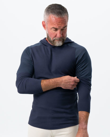 State & Liberty Waffle Knit Hoodie - Navy