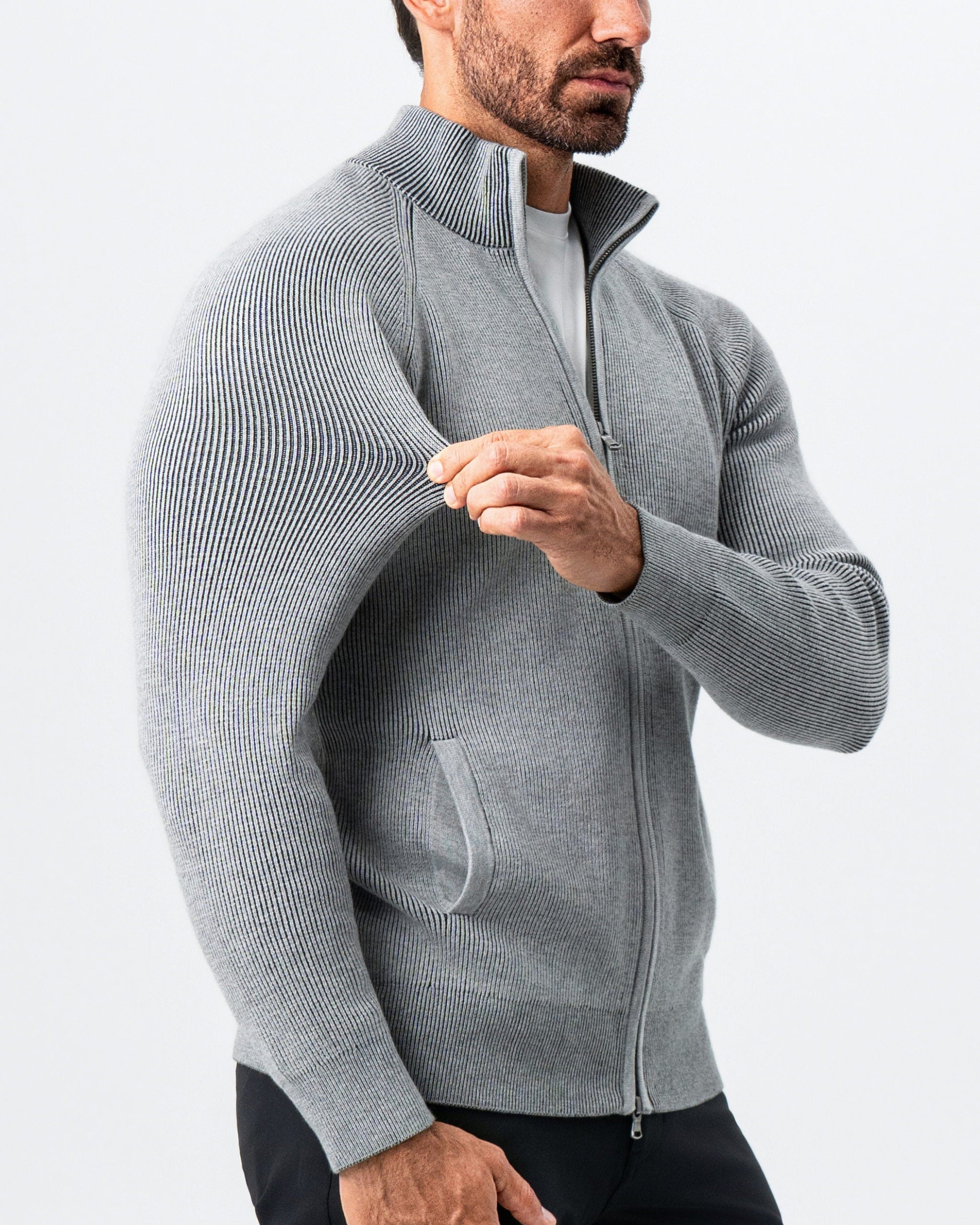 State & Liberty Mid-Weight Sweater Bomber - Grey