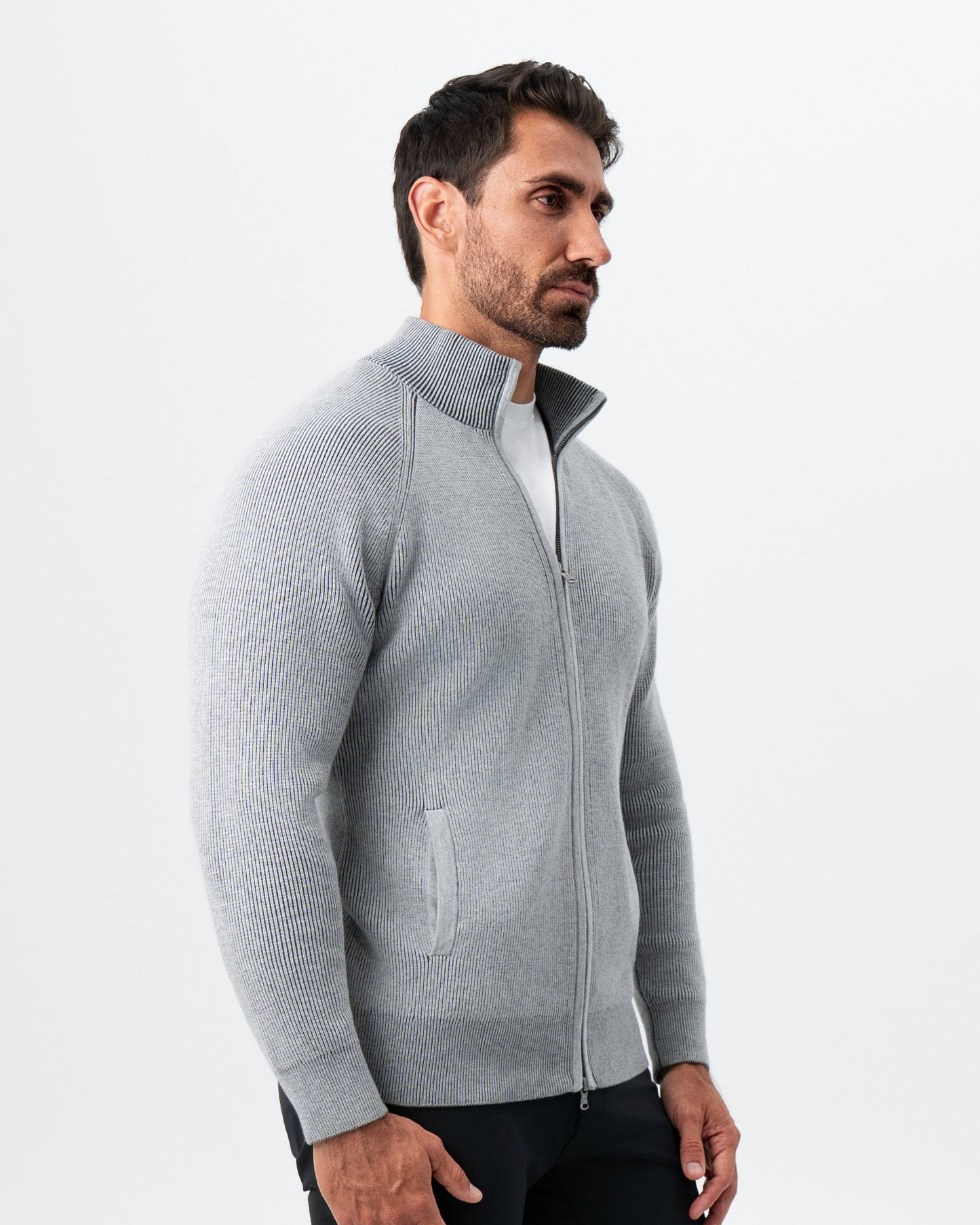 State & Liberty Mid-Weight Sweater Bomber - Grey