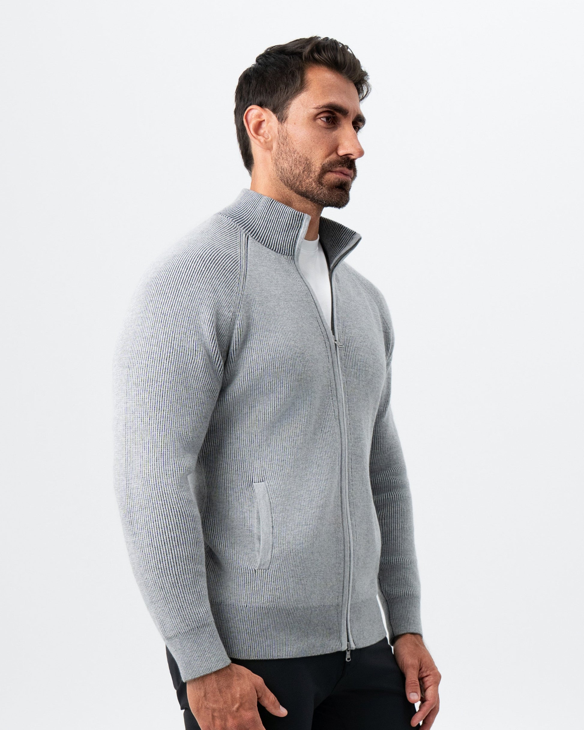 State & Liberty Mid-Weight Sweater Bomber - Grey