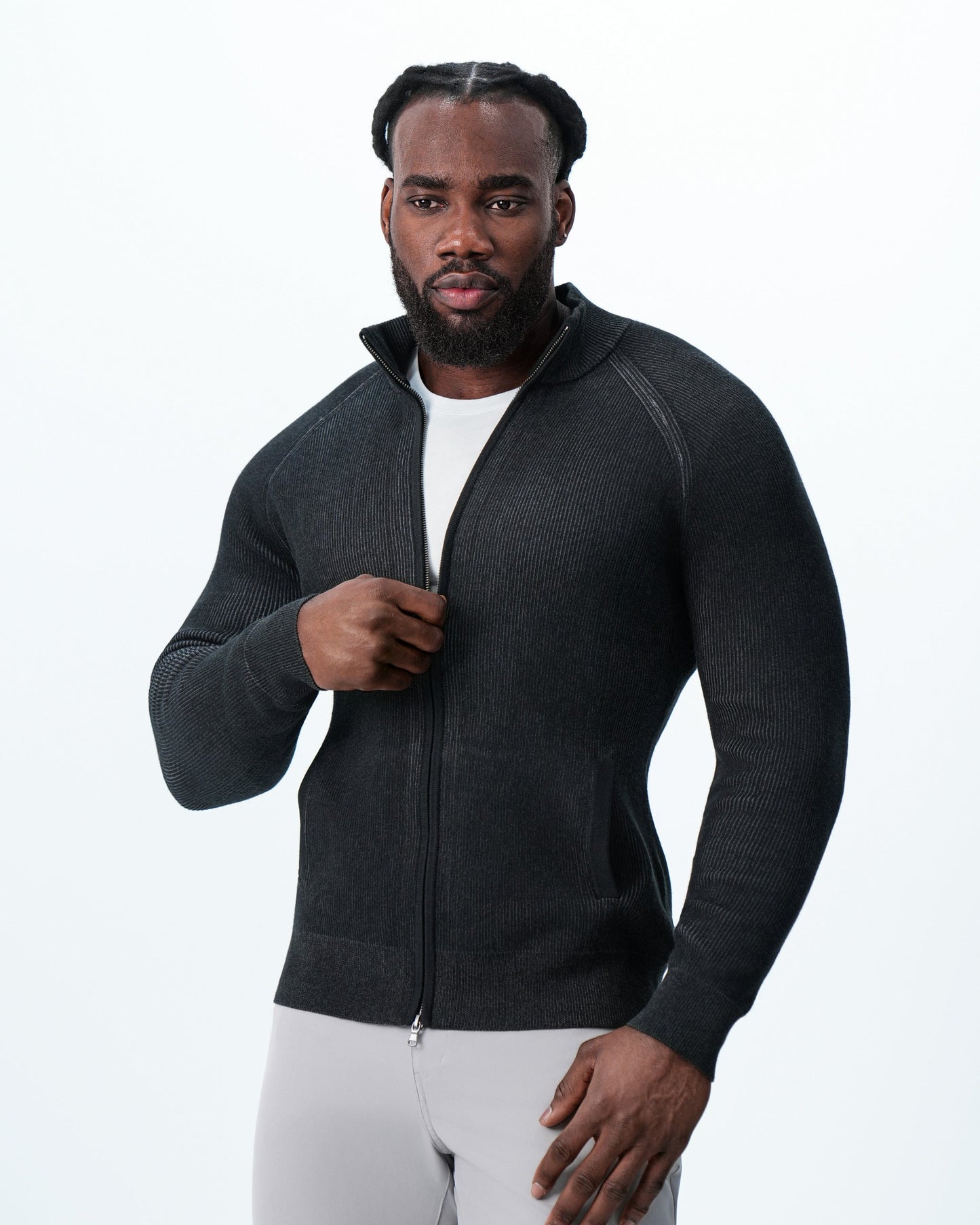 State & Liberty Mid-Weight Sweater Bomber - Black