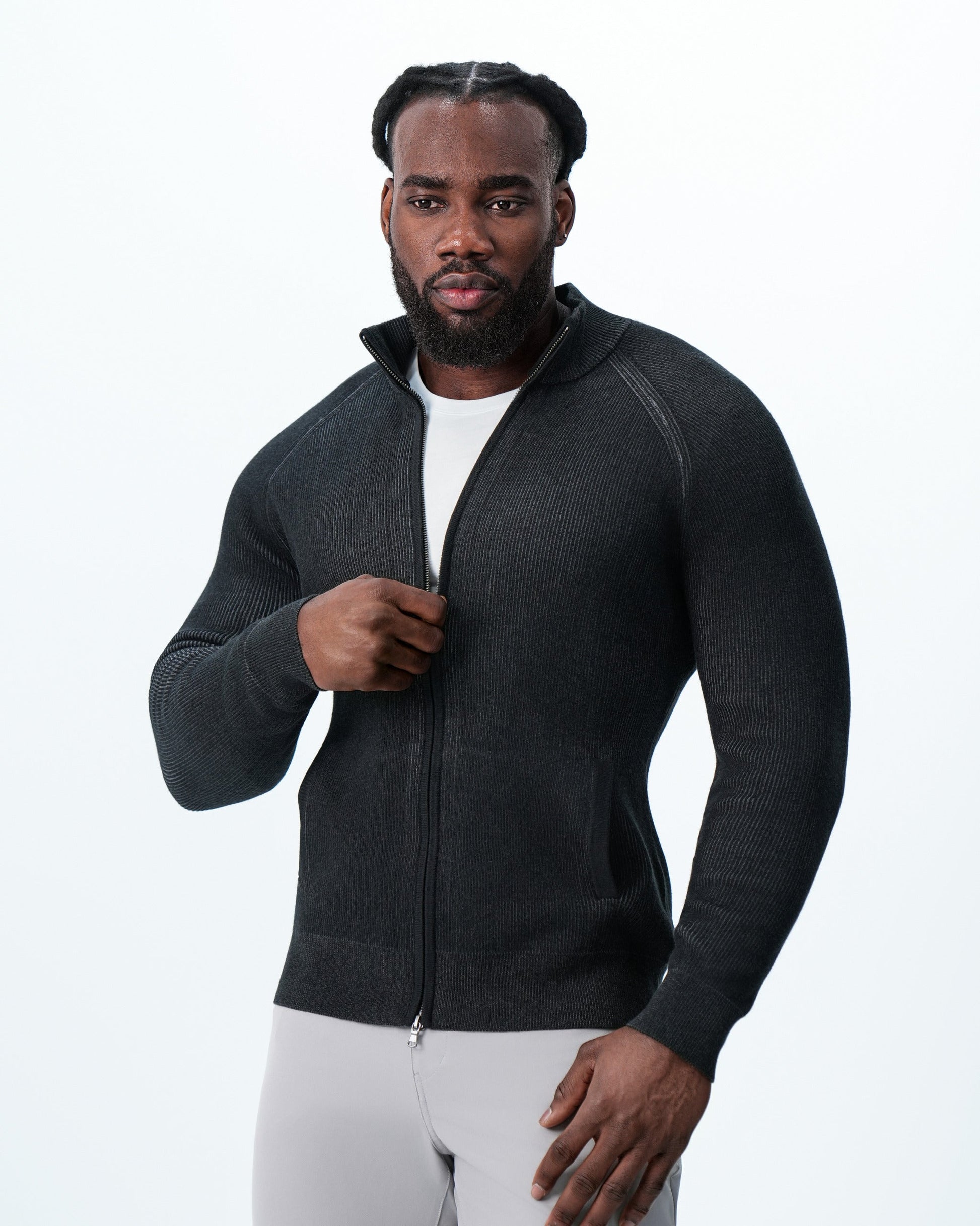 State & Liberty Mid-Weight Sweater Bomber - Black