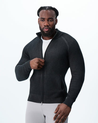 State & Liberty Mid-Weight Sweater Bomber - Black