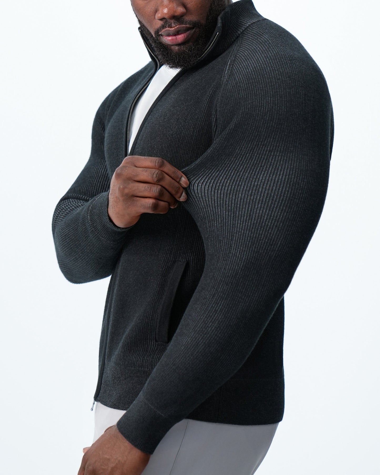 State & Liberty Mid-Weight Sweater Bomber - Black
