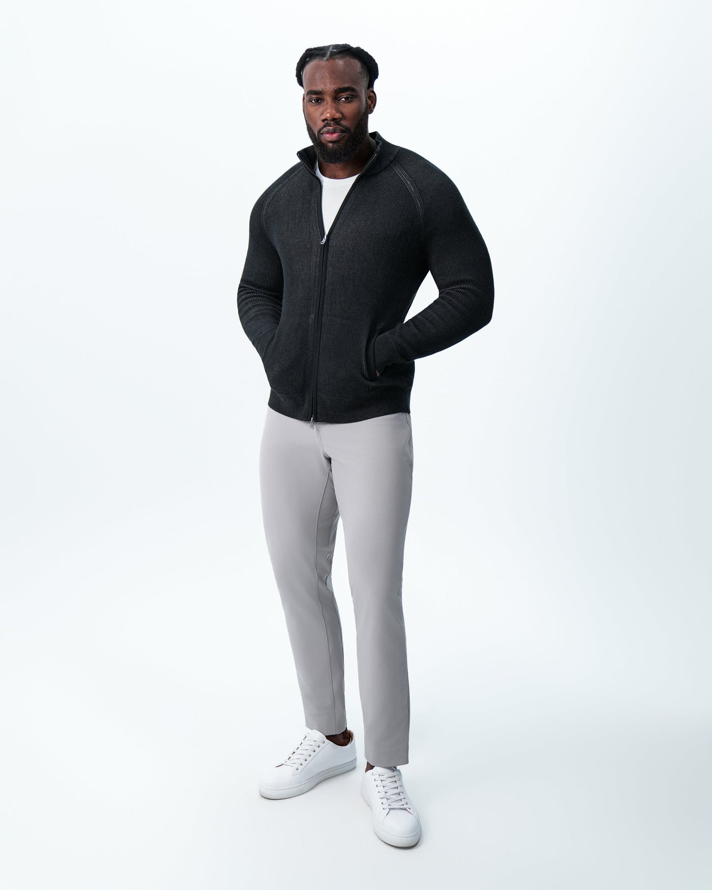 State & Liberty Mid-Weight Sweater Bomber - Black