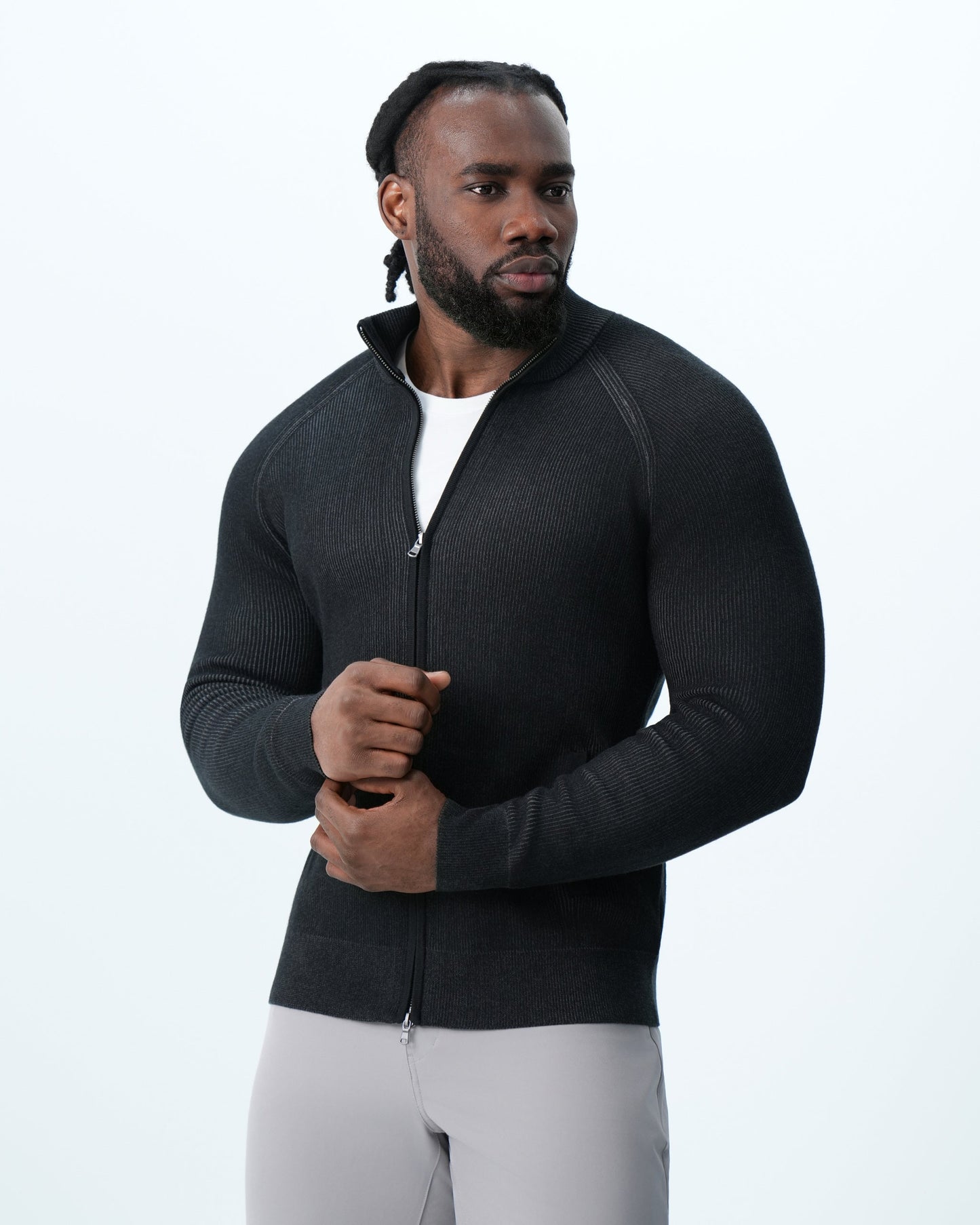 State & Liberty Mid-Weight Sweater Bomber - Black