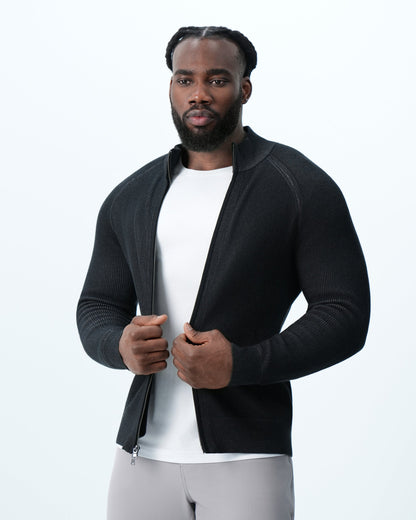 State & Liberty Mid-Weight Sweater Bomber - Black