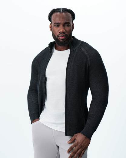 State & Liberty Mid-Weight Sweater Bomber - Black
