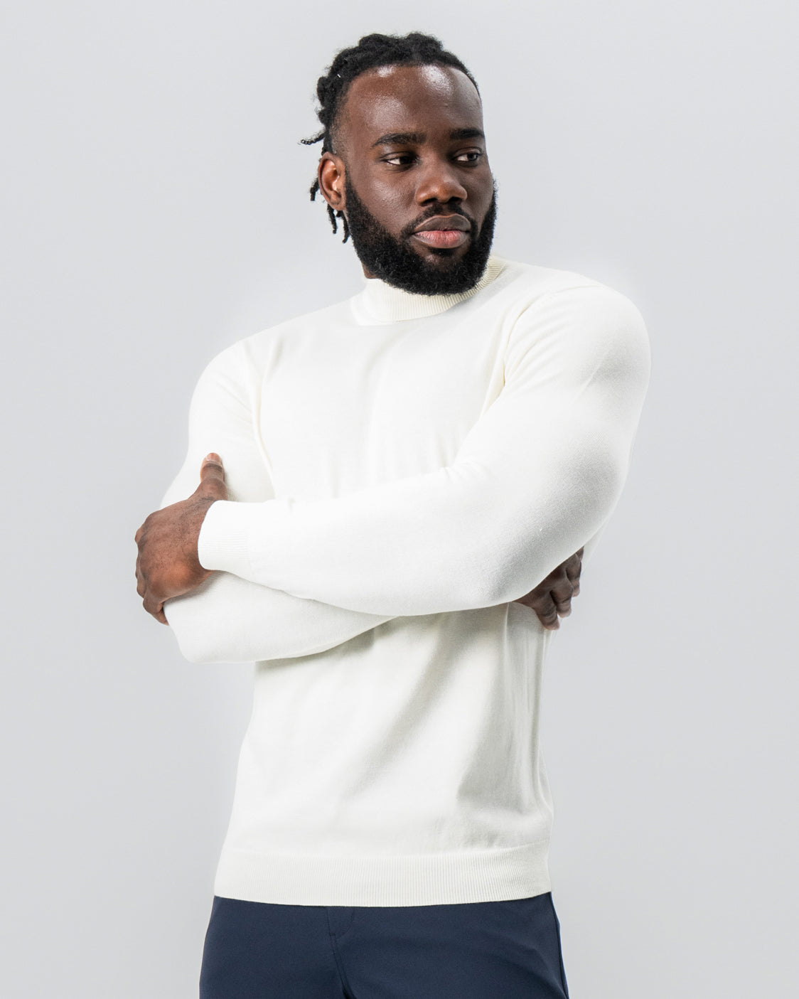 State & Liberty Mid-Weight Wool Turtleneck - Cream