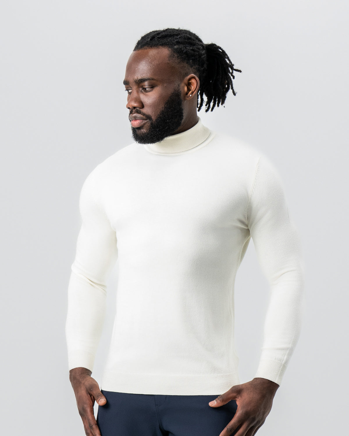 State & Liberty Mid-Weight Wool Turtleneck - Cream