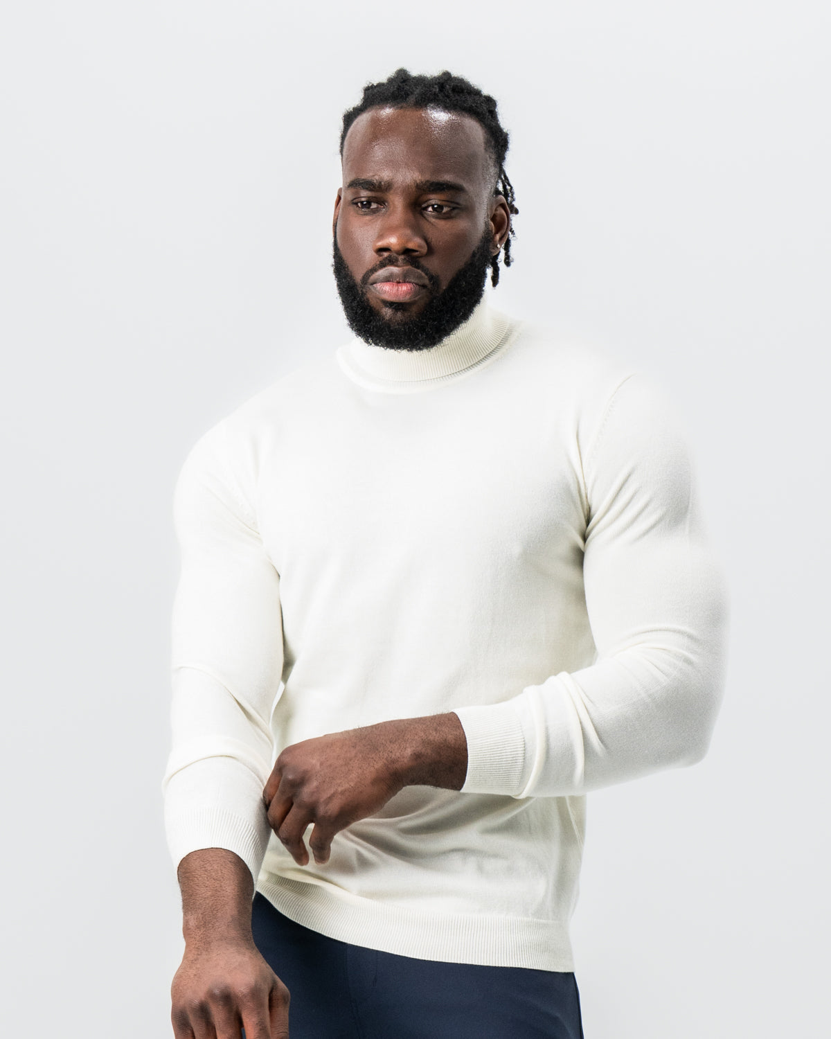 State & Liberty Mid-Weight Wool Turtleneck - Cream