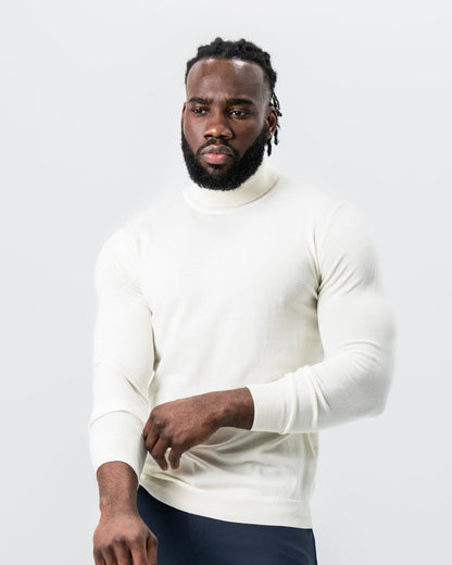 State & Liberty Mid-Weight Wool Turtleneck - Cream