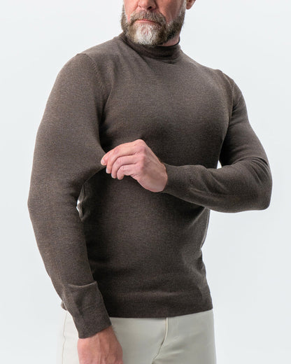 State & Liberty Mid-Weight Wool Turtleneck - Brown