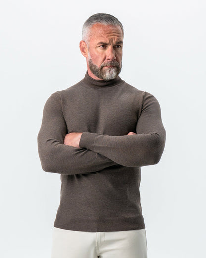 State & Liberty Mid-Weight Wool Turtleneck - Brown