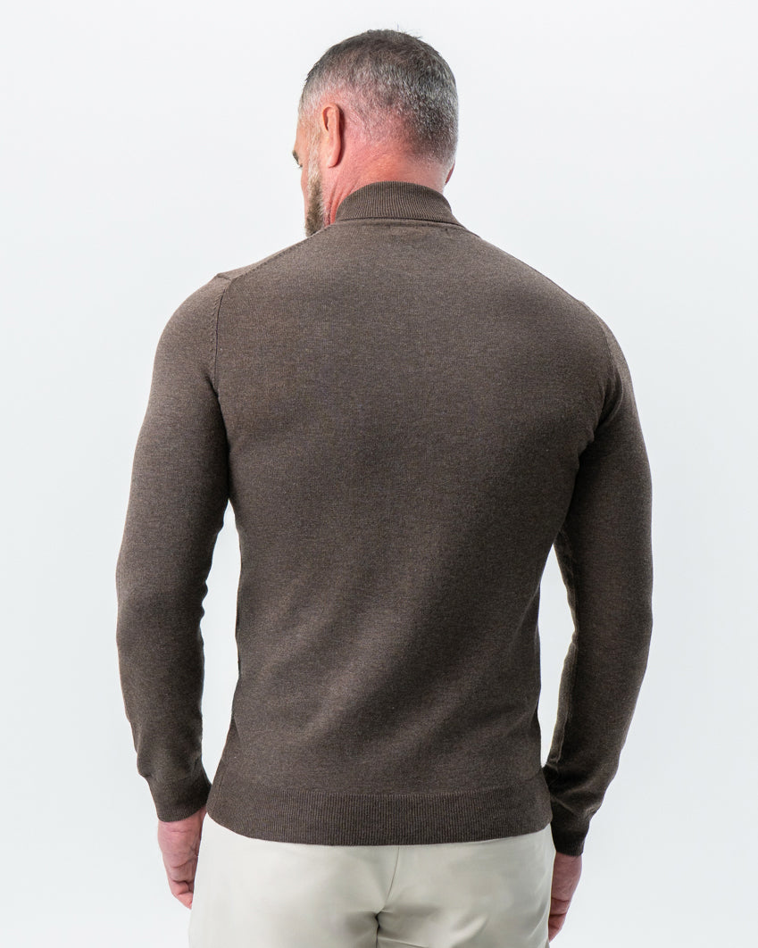 State & Liberty Mid-Weight Wool Turtleneck - Brown