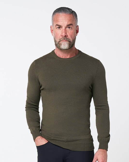 State & Liberty Mid-Weight Wool Crewneck - Olive