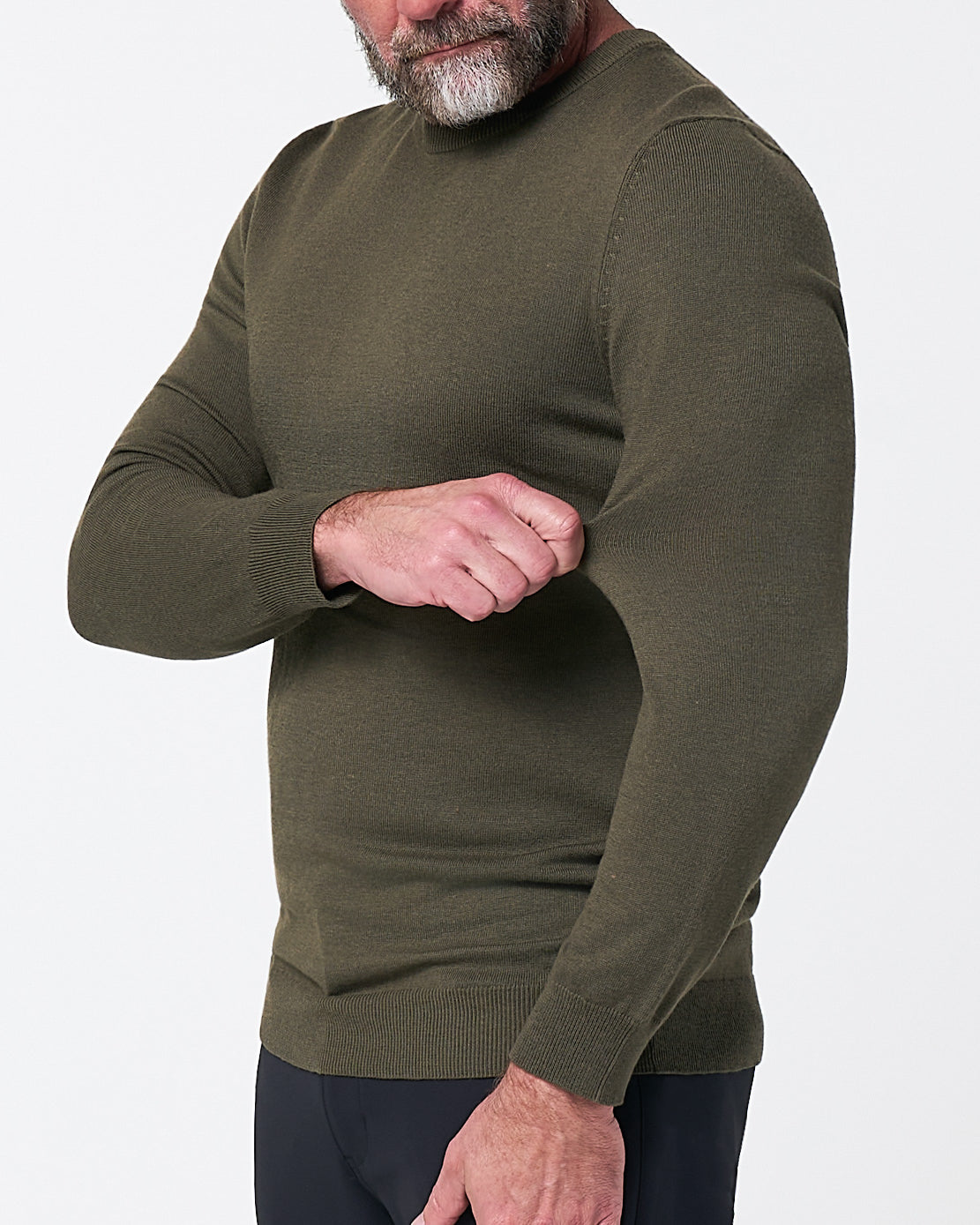 State & Liberty Mid-Weight Wool Crewneck - Olive