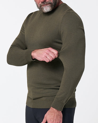 State & Liberty Mid-Weight Wool Crewneck - Olive