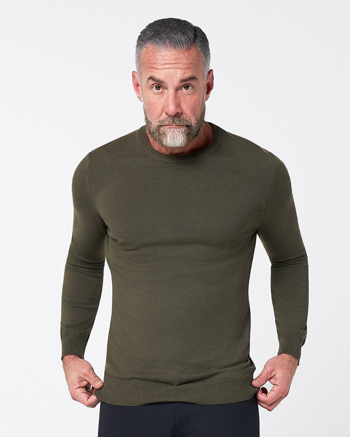 State & Liberty Mid-Weight Wool Crewneck - Olive