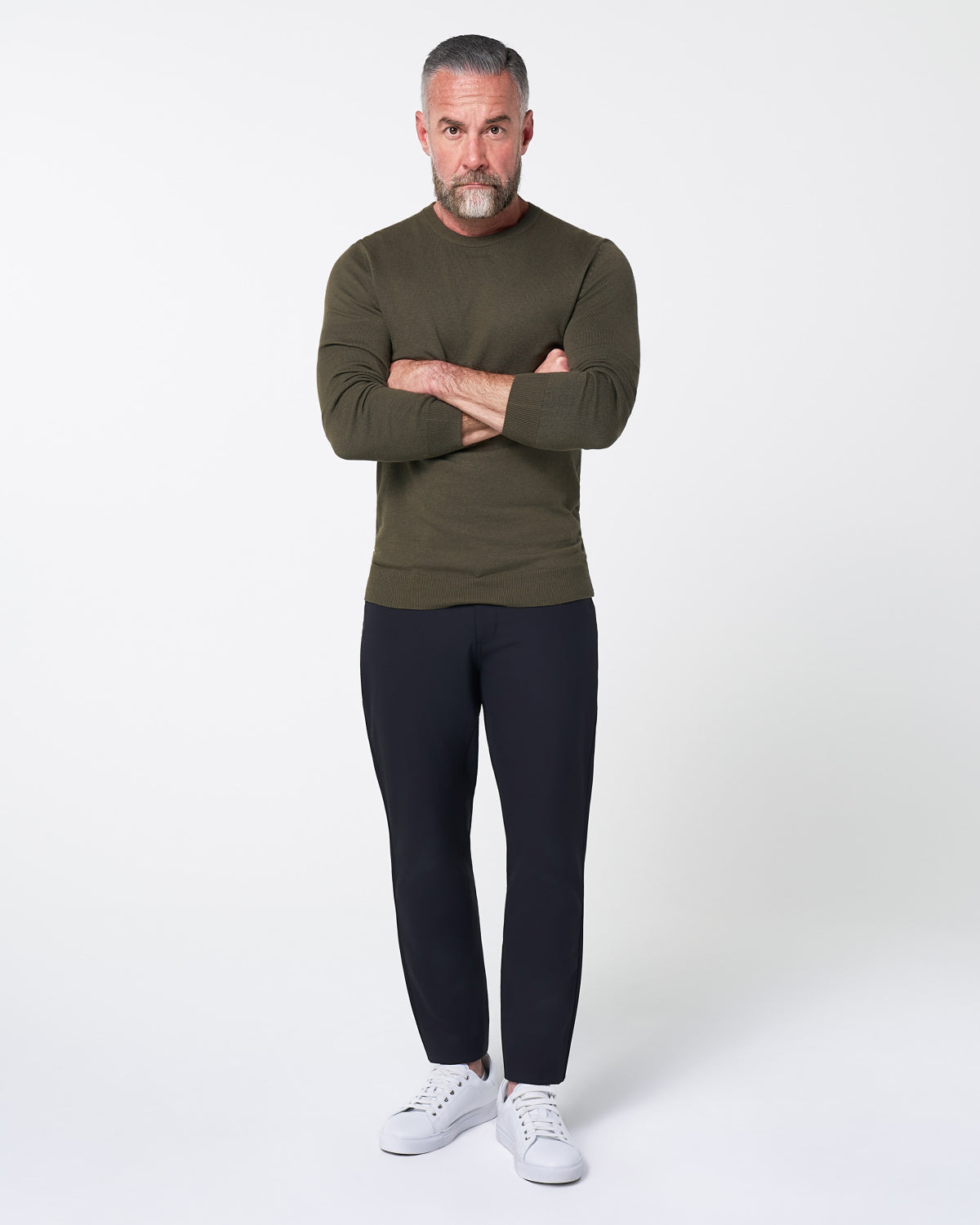 State & Liberty Mid-Weight Wool Crewneck - Olive