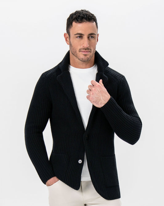 State & Liberty Sweater Blazer - Black