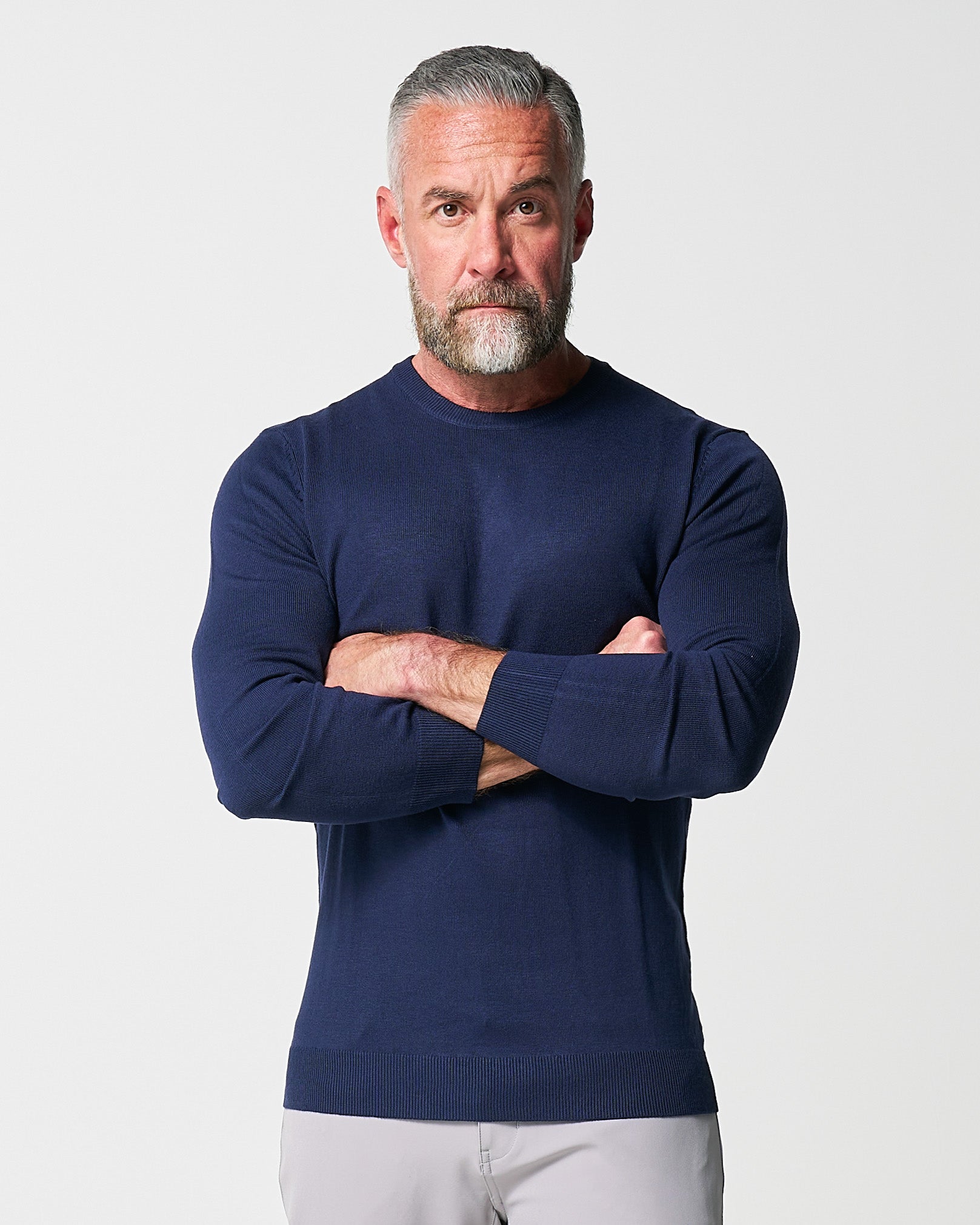 State & Liberty Mid-Weight Wool Crewneck - Navy