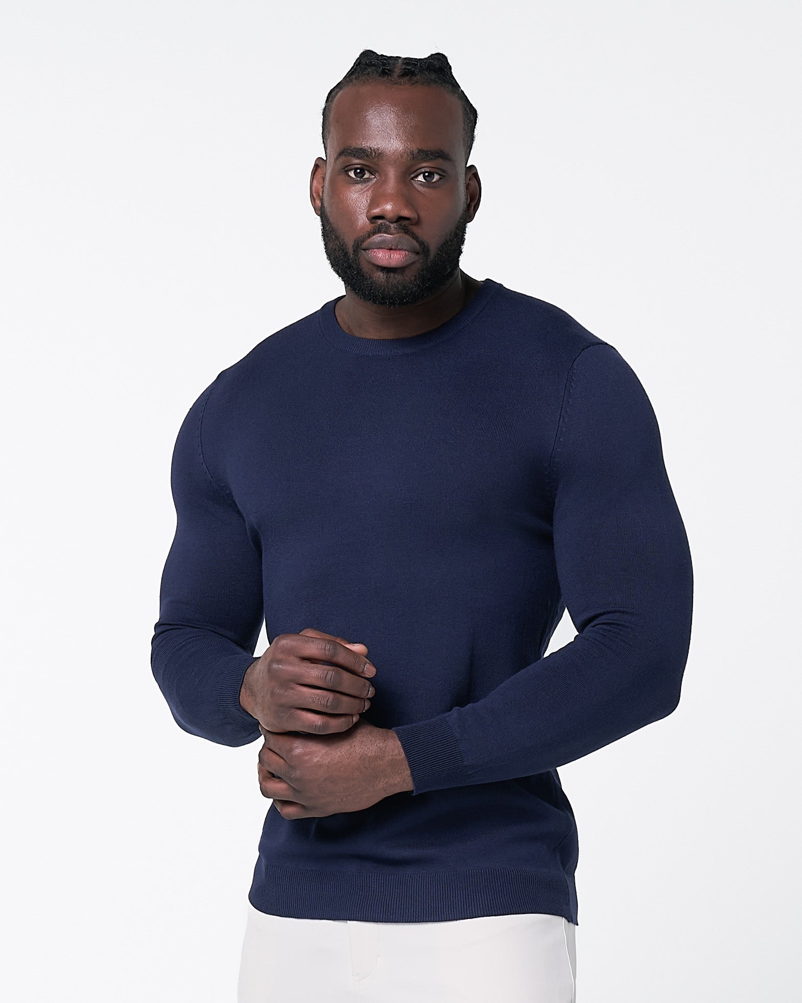 State & Liberty Mid-Weight Wool Crewneck - Navy