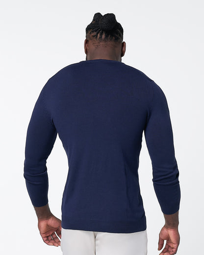 State & Liberty Mid-Weight Wool Crewneck - Navy