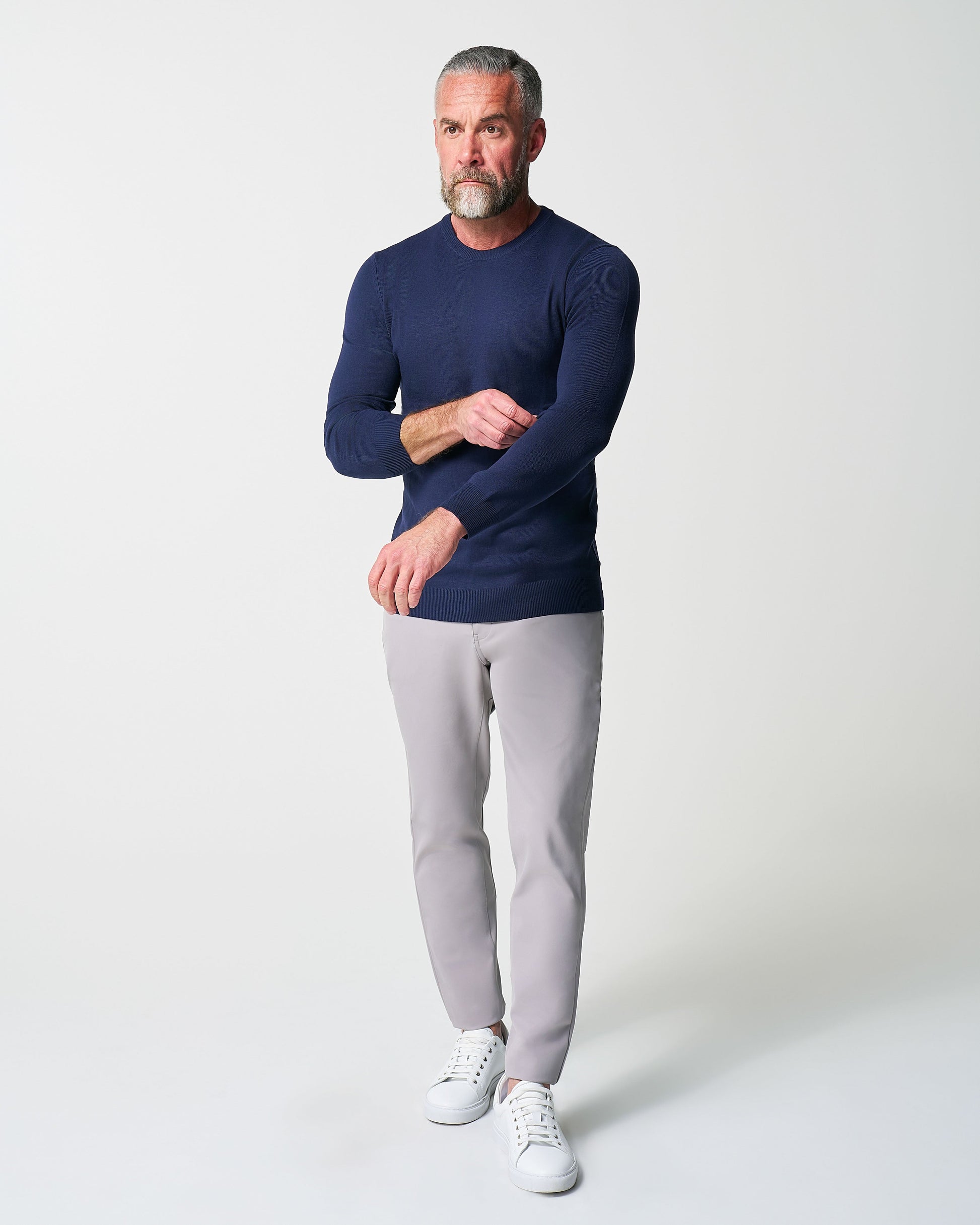 State & Liberty Mid-Weight Wool Crewneck - Navy