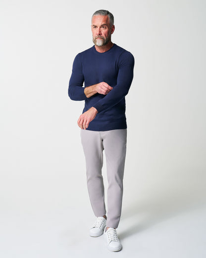 State & Liberty Mid-Weight Wool Crewneck - Navy