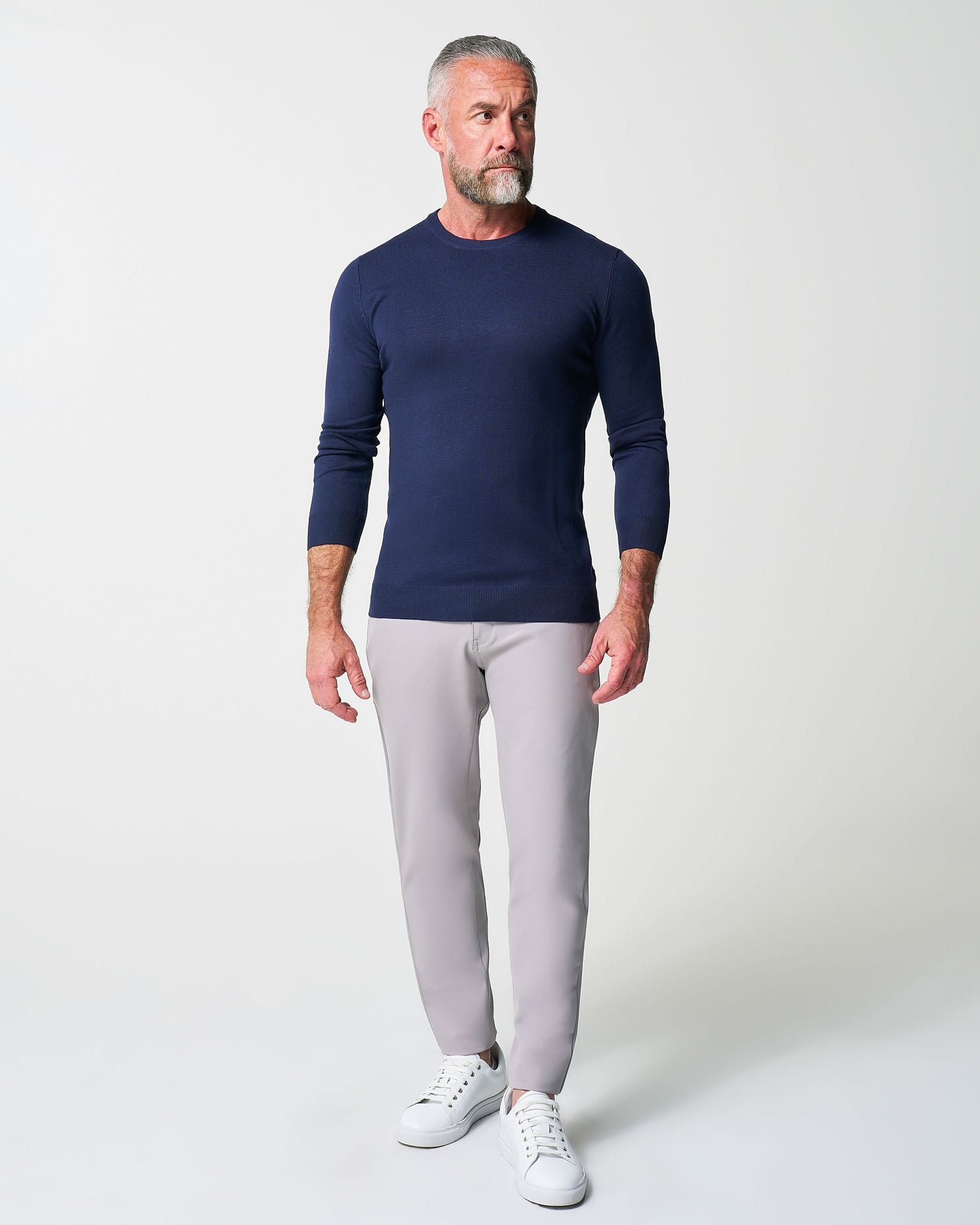 State & Liberty Mid-Weight Wool Crewneck - Navy