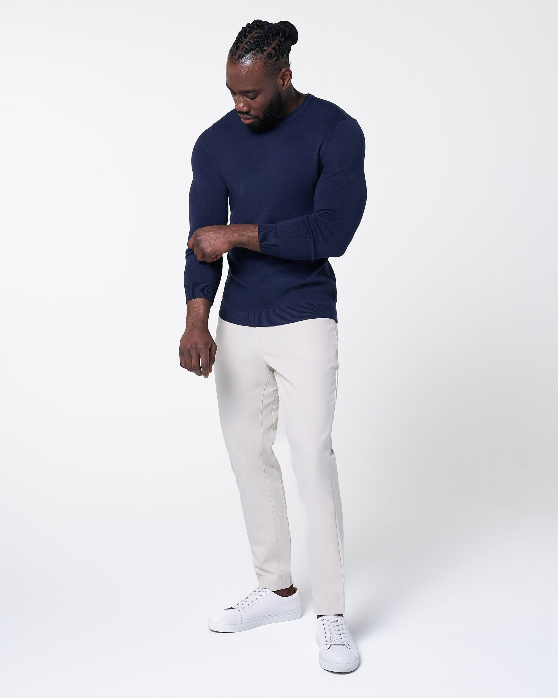 State & Liberty Mid-Weight Wool Crewneck - Navy
