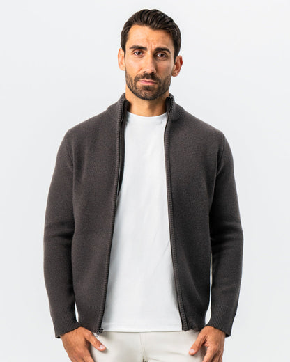 State & Liberty Knit Sweater Bomber - Brown