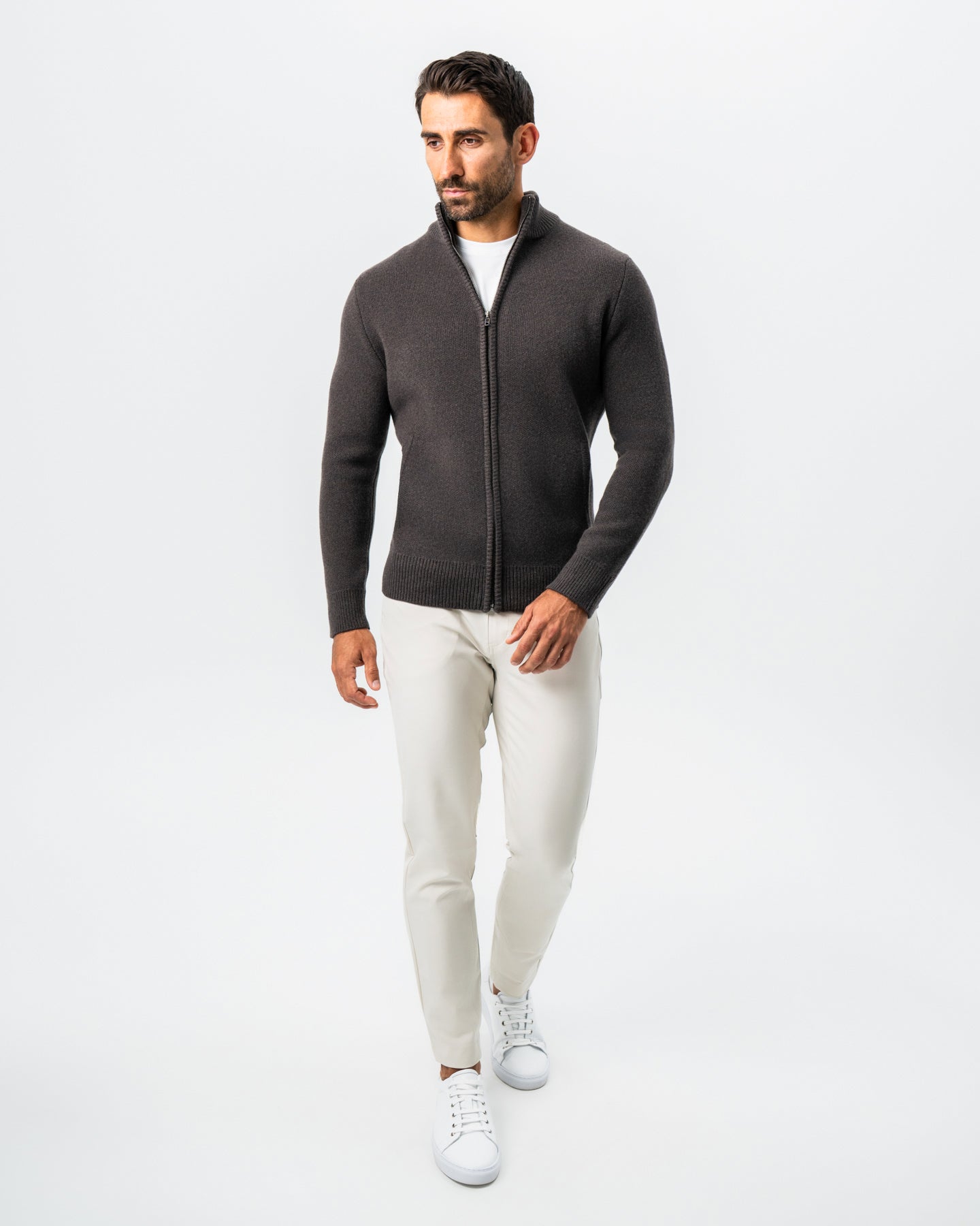 State & Liberty Knit Sweater Bomber - Brown