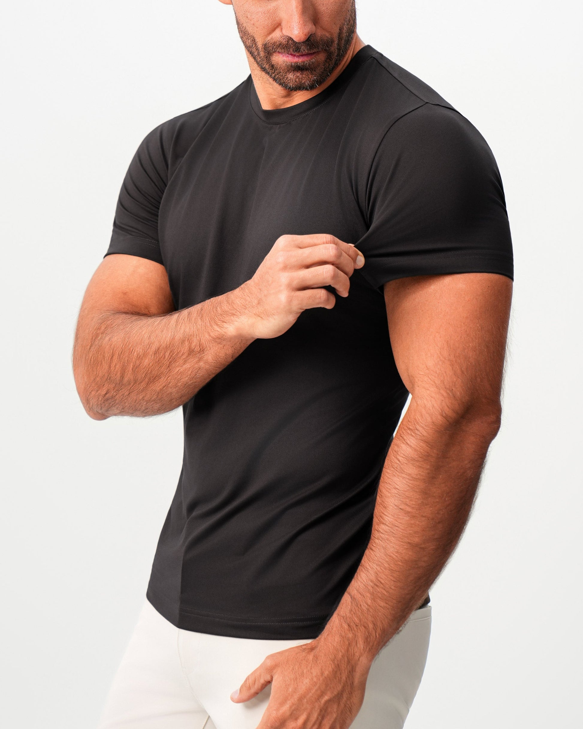 State & Liberty Brushed Mid-Weight Short Sleeve Crewneck - Black
