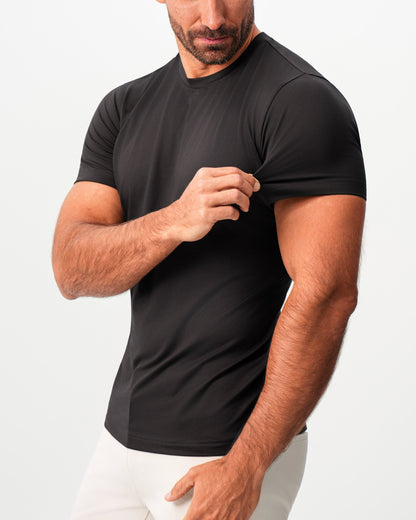 State & Liberty Brushed Mid-Weight Short Sleeve Crewneck - Black