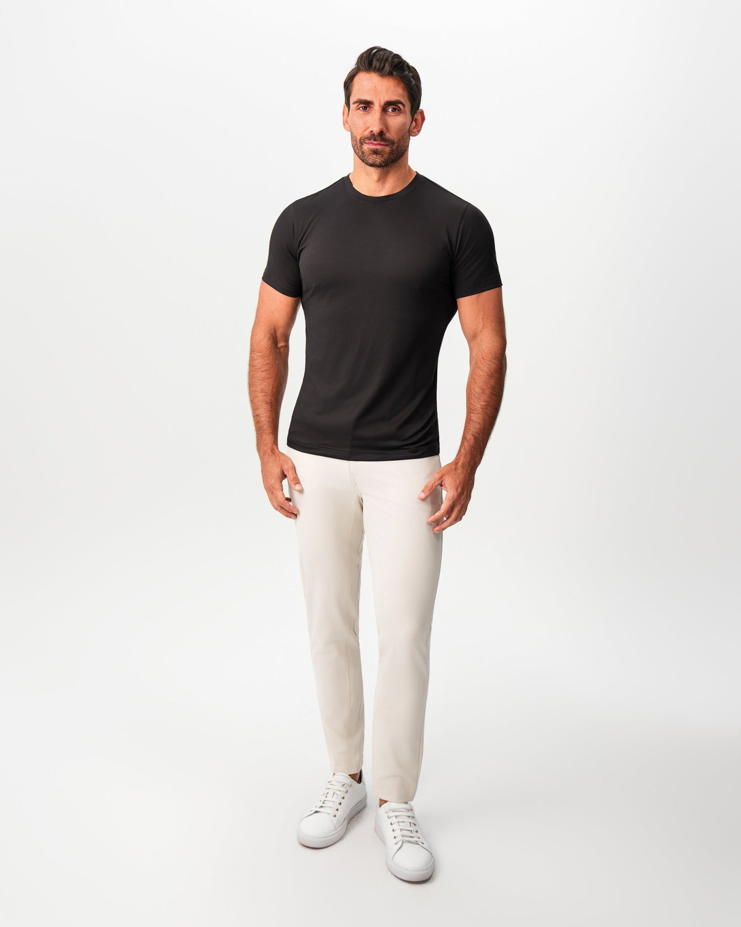 State & Liberty Brushed Mid-Weight Short Sleeve Crewneck - Black