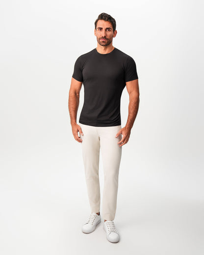 State & Liberty Brushed Mid-Weight Short Sleeve Crewneck - Black