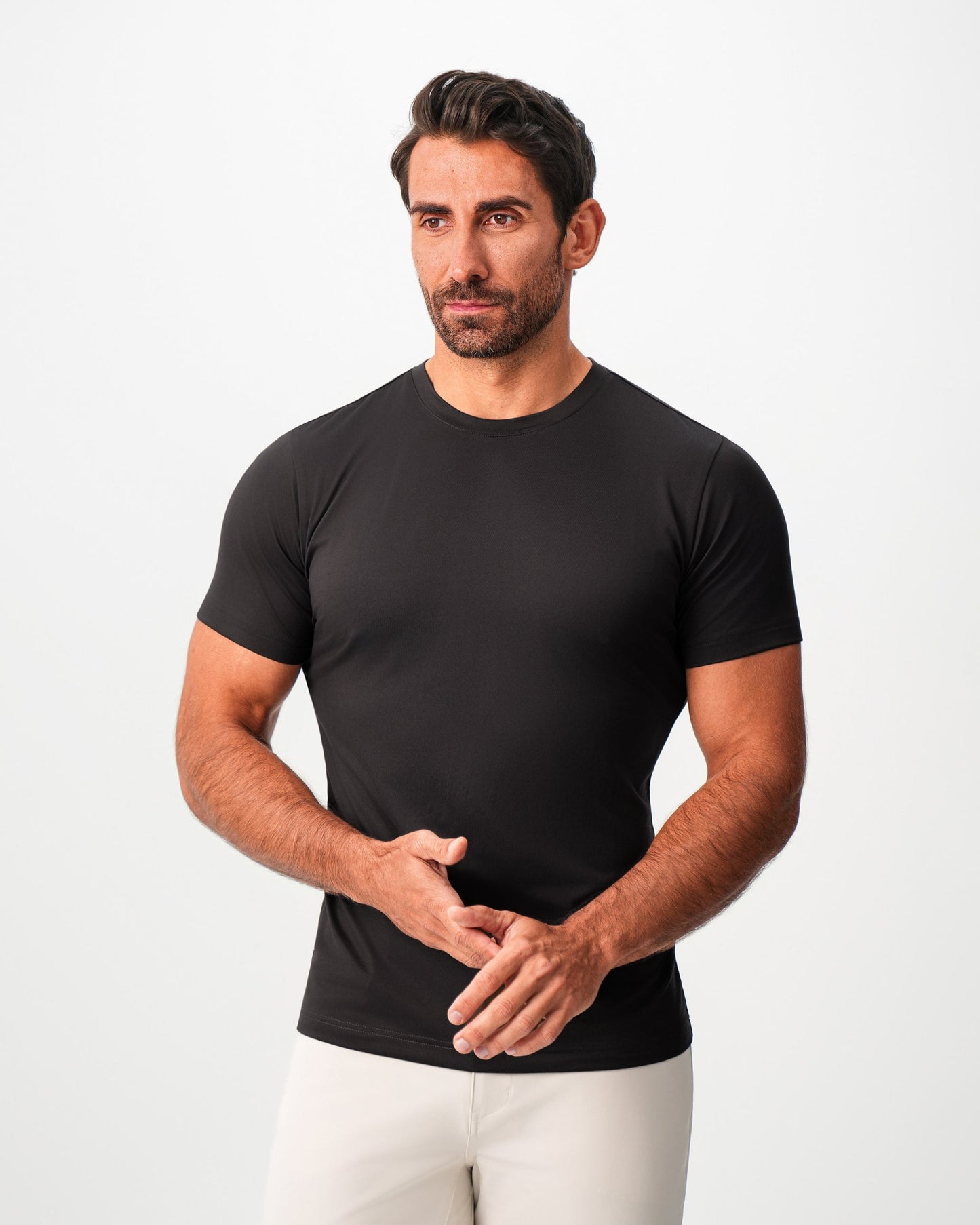 State & Liberty Brushed Mid-Weight Short Sleeve Crewneck - Black