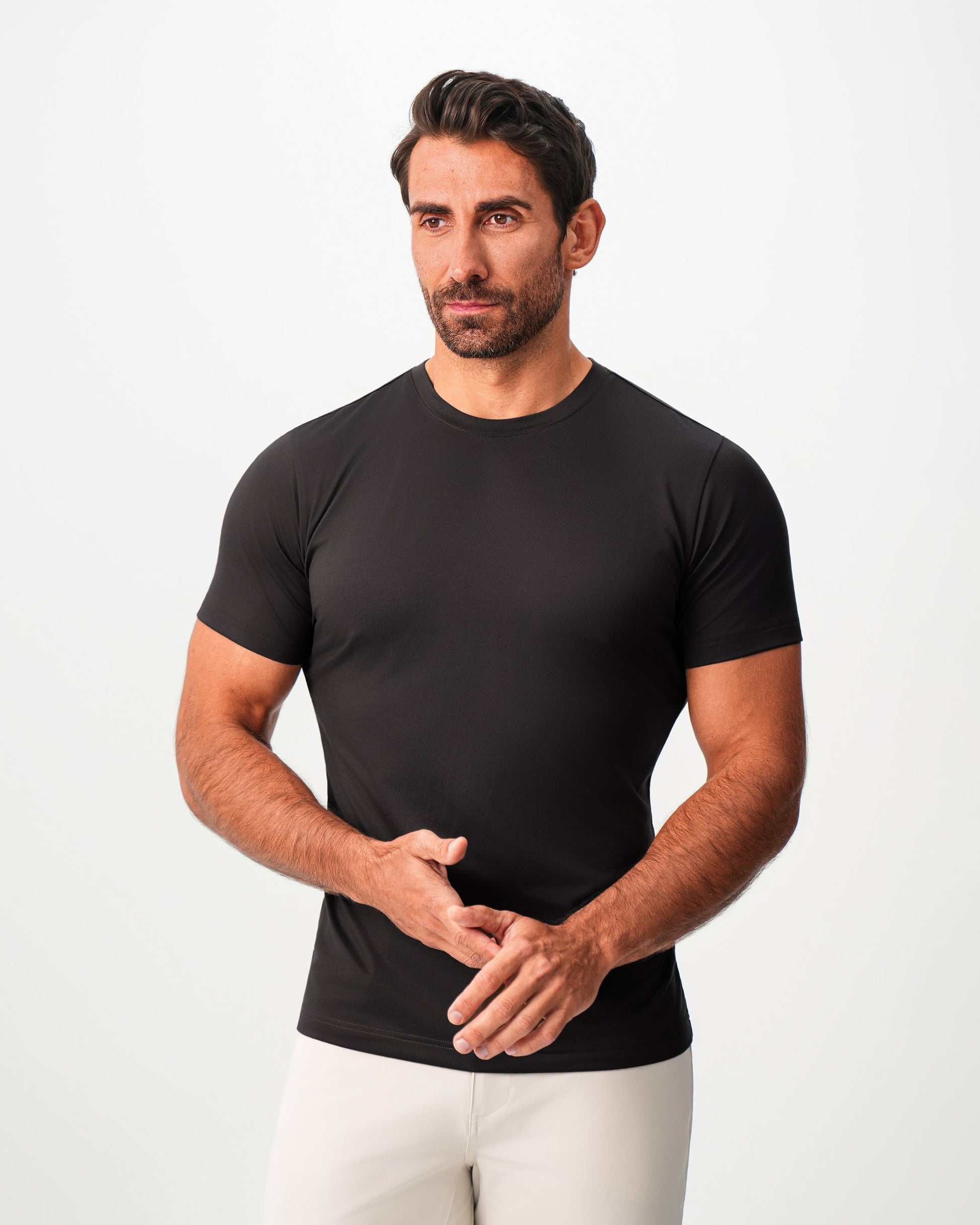 State & Liberty Brushed Mid-Weight Short Sleeve Crewneck - Black