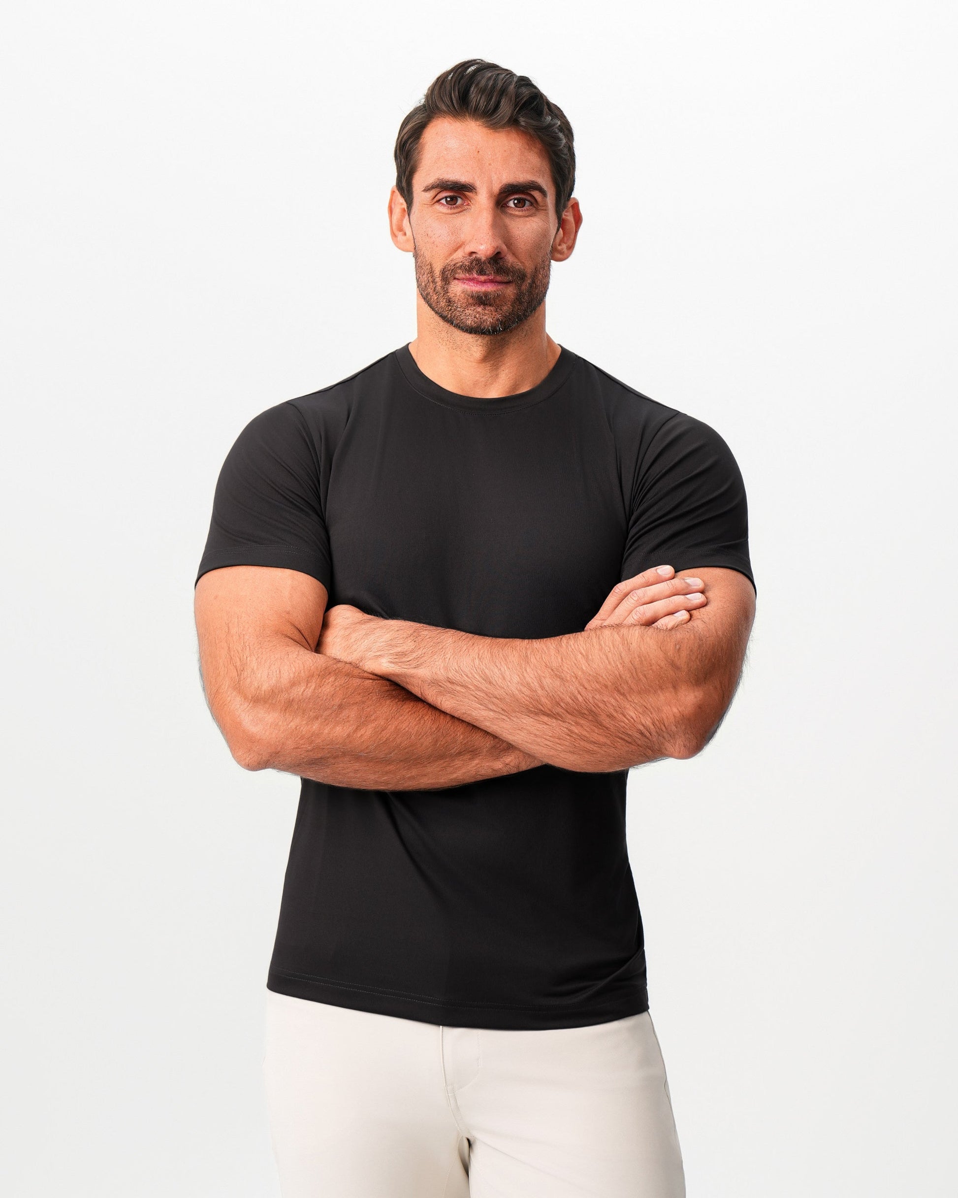 State & Liberty Brushed Mid-Weight Short Sleeve Crewneck - Black