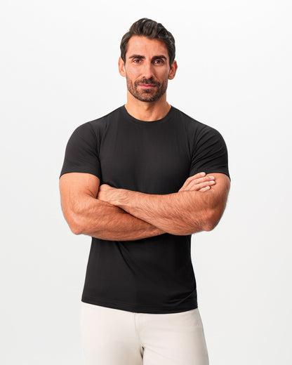 State & Liberty Brushed Mid-Weight Short Sleeve Crewneck - Black