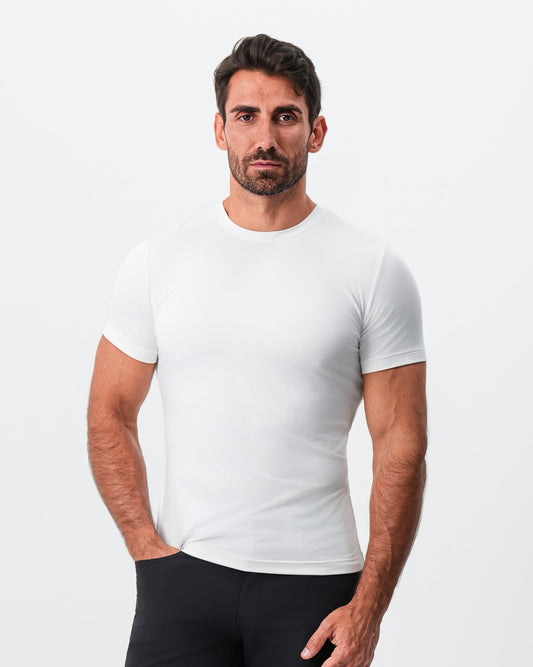 State & Liberty Brushed Mid-Weight Short Sleeve Crewneck - White