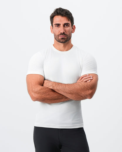 State & Liberty Brushed Mid-Weight Short Sleeve Crewneck - White