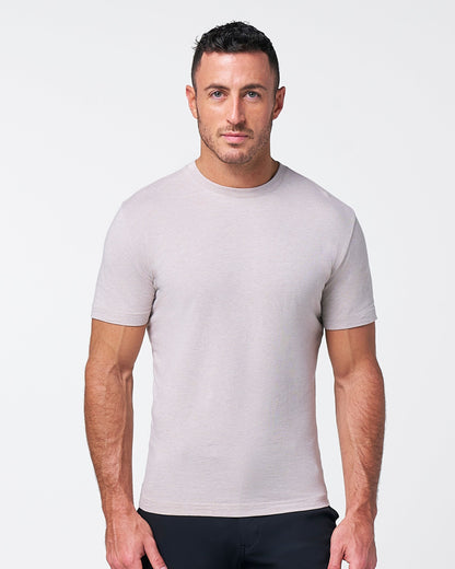 State & Liberty "The Sinclair" Heathered Cream Short Sleeve Crewneck