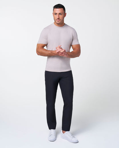 State & Liberty "The Sinclair" Heathered Cream Short Sleeve Crewneck