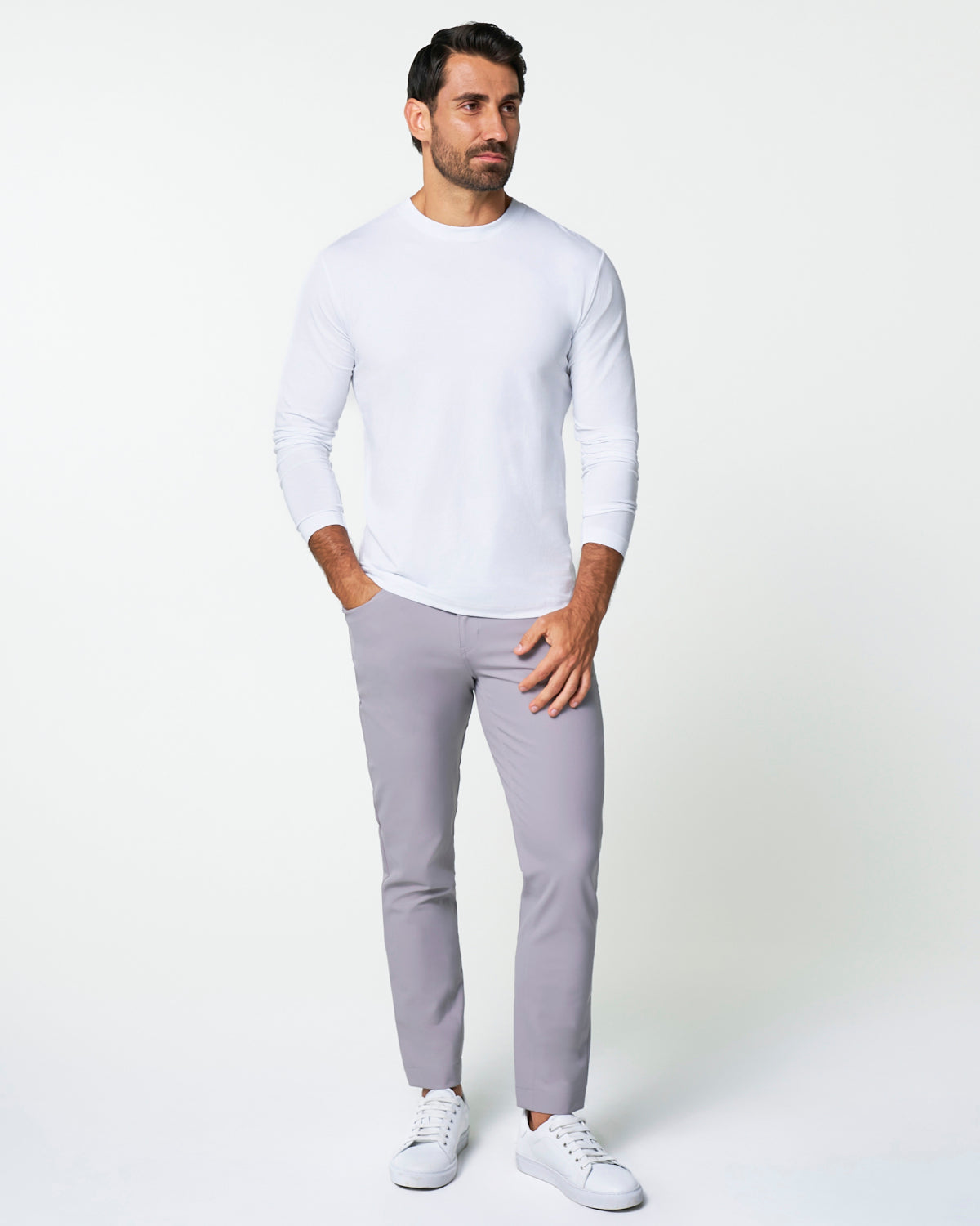 State & Liberty "The Middletown" White Long Sleeve Crewneck