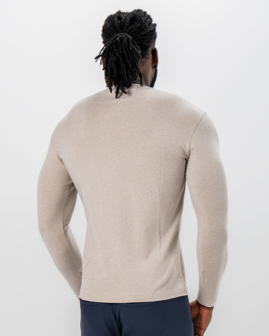State & Liberty "The Landon" Heathered Cream Long Sleeve Crewneck